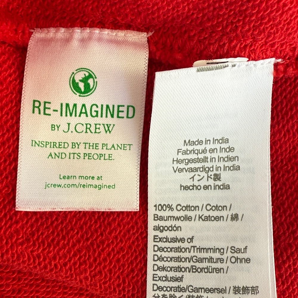 J Crew Cozy Season Red Pullover Sweatshirt Size Small - Picture 12 of 13